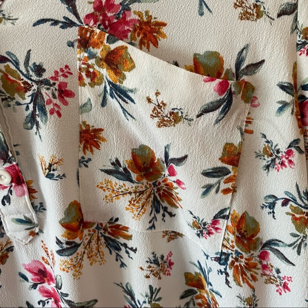 Zara Basic Collection Floral Button Blouse - image 5